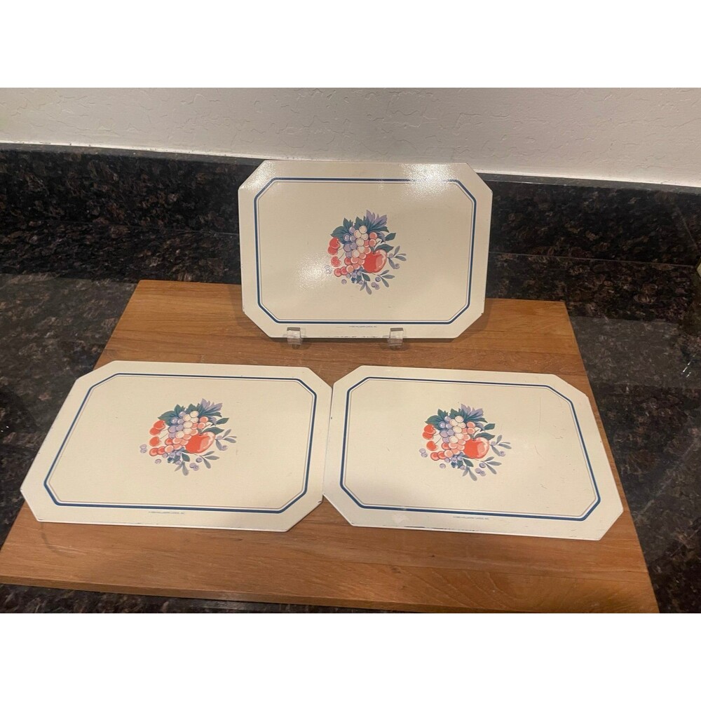3 Hallmark Insulated Hot Mat Ballonoff Fruit trivet
